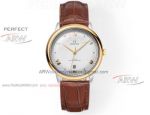 BLS Factory Copy Swiss 8800 Omega De Ville Master Chronometer Brown Leather Strap 